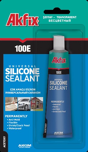 Герметик Akfix 100Е универсальный силиконовый 50мл бесцветный