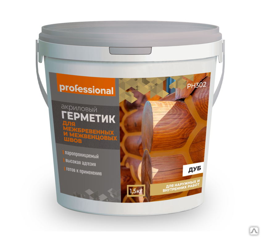 Герметик Professional PH302 для межвенцовых швов 1,5кг Дуб — фото 1