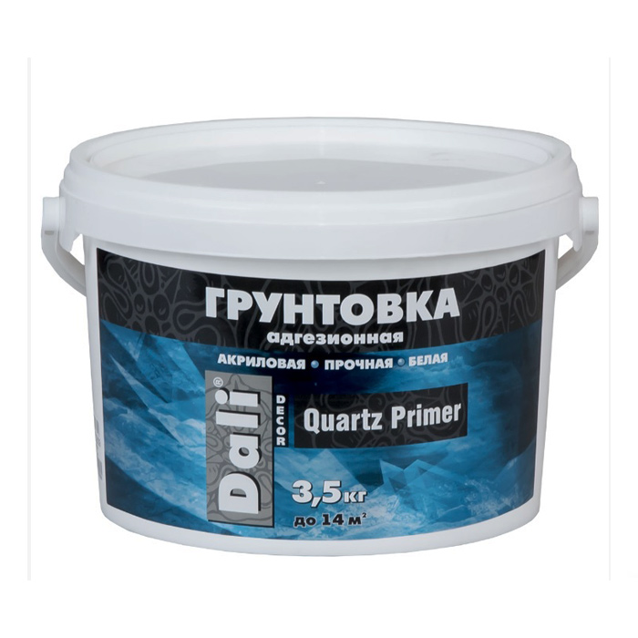 Грунтовка DALI DECOR Qaurtz Primer акриловая адгезионная 3,5кг белая — фото 1