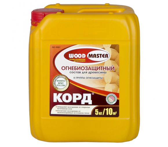 Антисептик КОРД огнебиозащитный тонирующий 2 группа 5кг красный