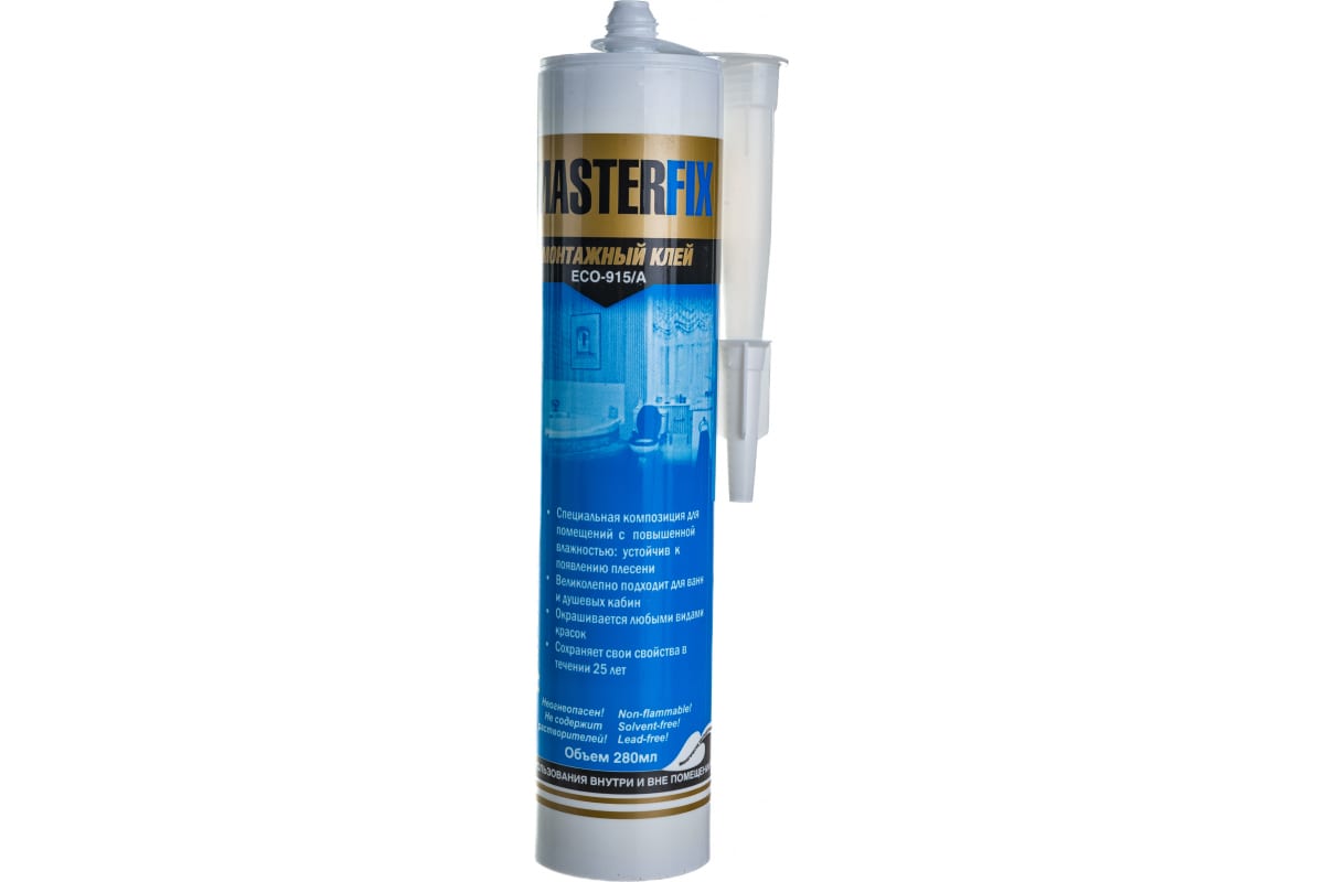 Клей MASTERFIX ECO монтажный 915/А для влажных помещений 280 мл — фото 1