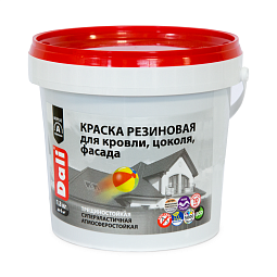 Краска DALI резиновая для кровли, цоколя, фасада база А 6кг — фото 1