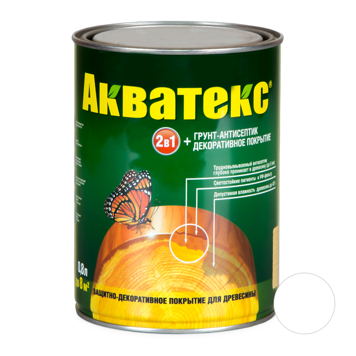 Антисептик АКВАТЕКС алкидный для дерева 3л белый — фото 1