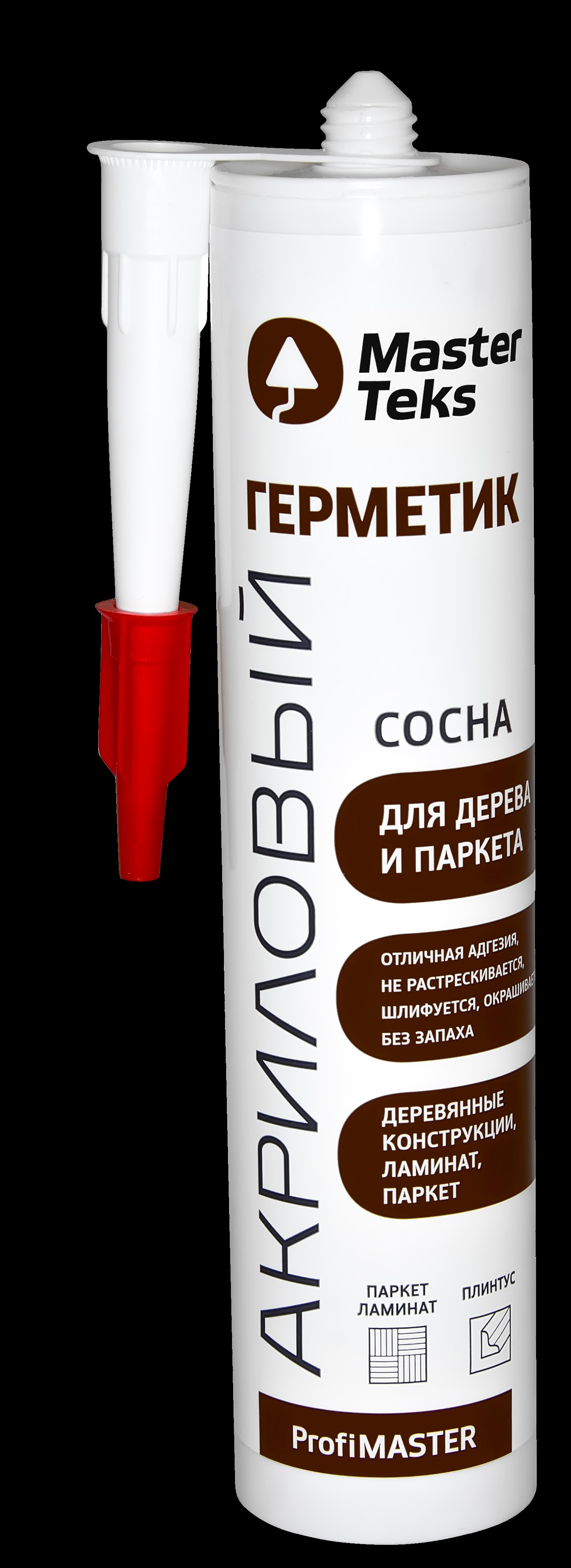 Герметик акриловый для дерева и паркета 290мл сосна MasterTeks ProfiMaster
