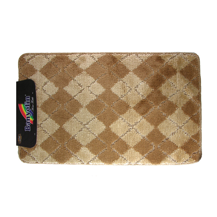 Коврик BANYOLIN CLASSIC COLOR из 1 шт. 60х100см Квадраты 11мм (бежевый) — фото 1