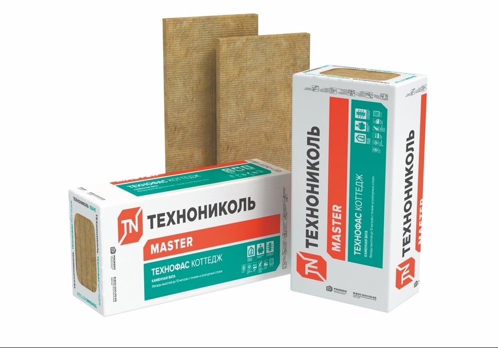 Минвата ТЕХНОФАС Коттедж 110кг/м3 (100х1200х600мм) (2,16м2, 0,216м3) — фото 1