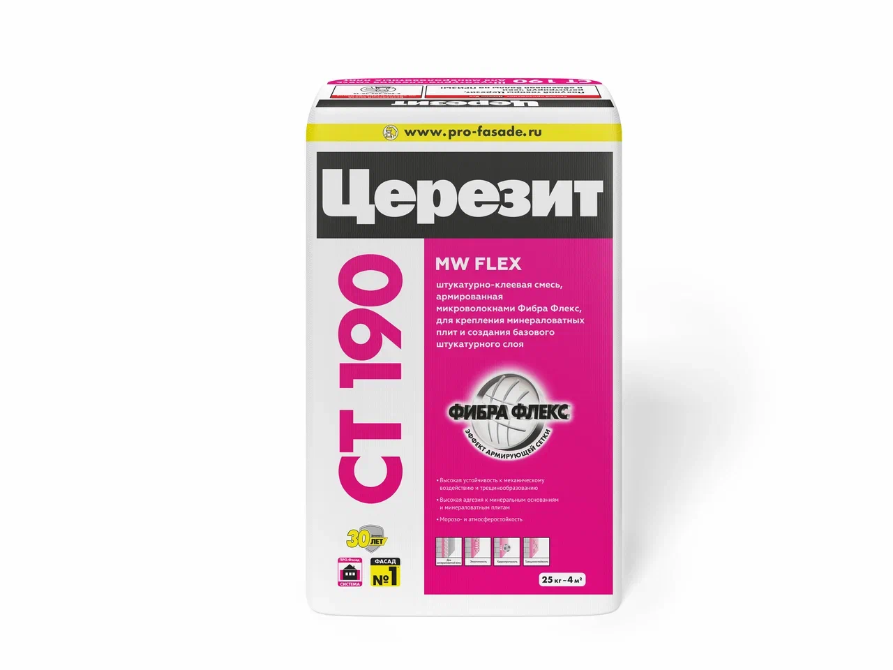 Клей для минерального утеплителя Церезит СТ-190 25кг