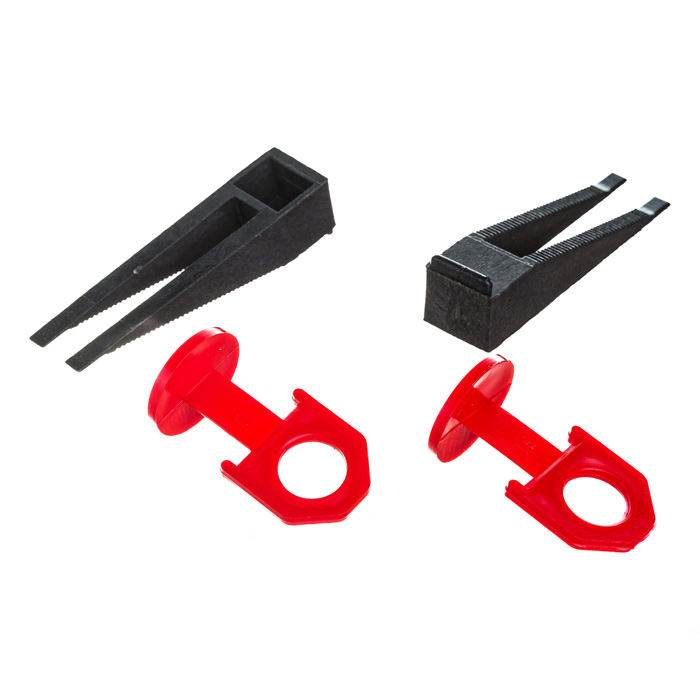 Система выравнивания плитки зажимы 1мм, 50шт/клинья 50шт (ЗУБР) /50+50шт пакет арт. 33831-H50/