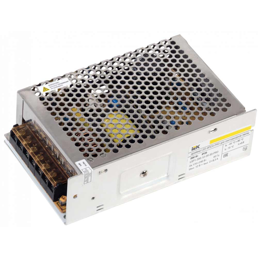 Блок питания свд DC12V 200Вт IP20 (IEK) /арт. LSP1-200-12-20-33-PRO/ — фото 1