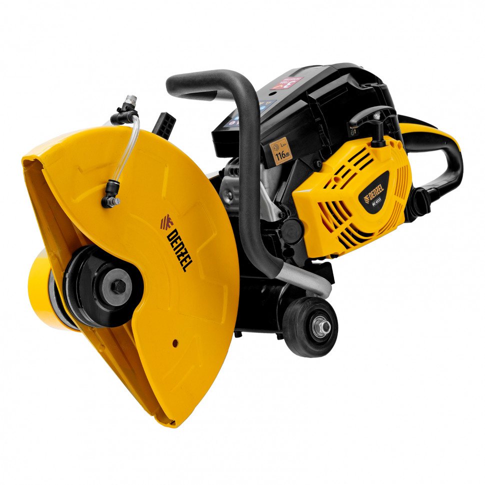 Бензорез МС-6535 (DENZEL) /двигатель 2-х тактный, 4,5л.с.; диск 350х25,4мм, глубина реза 125мм, 4700об./мин.; вес 11,7г; без диска/