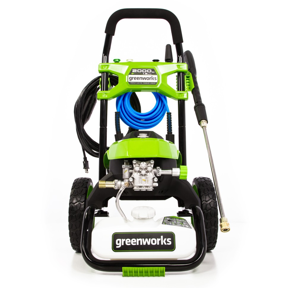 Машина моечная GHP2000 (GREENWORKS) /1,8кВт, 140 бар, 360л/час, шланг 7,6м, 12,7кг, насадки/ — фото 1