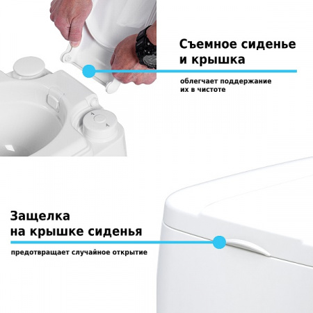 Биотуалет LUPMEX нижний бак 18л верхний бак 10л с индикатором /арт.79122/ — фото 5