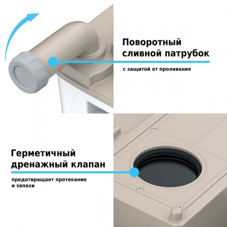 Биотуалет LUPMEX нижний бак 18л верхний бак 10л с индикатором /арт.79122/ — фото 8