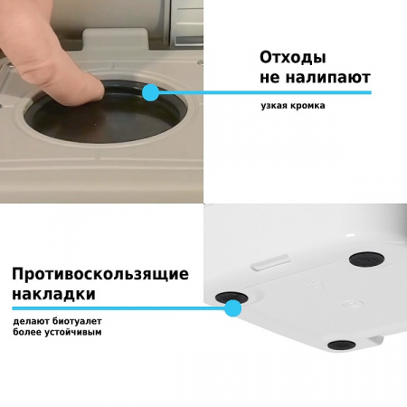 Биотуалет LUPMEX нижний бак 18л верхний бак 10л с индикатором /арт.79122/ — фото 9