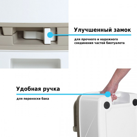 Биотуалет LUPMEX нижний бак 18л верхний бак 10л с индикатором /арт.79122/ — фото 10