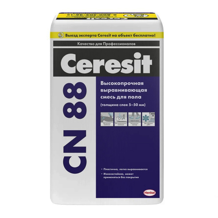 Пол наливной Церезит CN88 самовыравнивающийся 5 - 50 мм. 25кг,