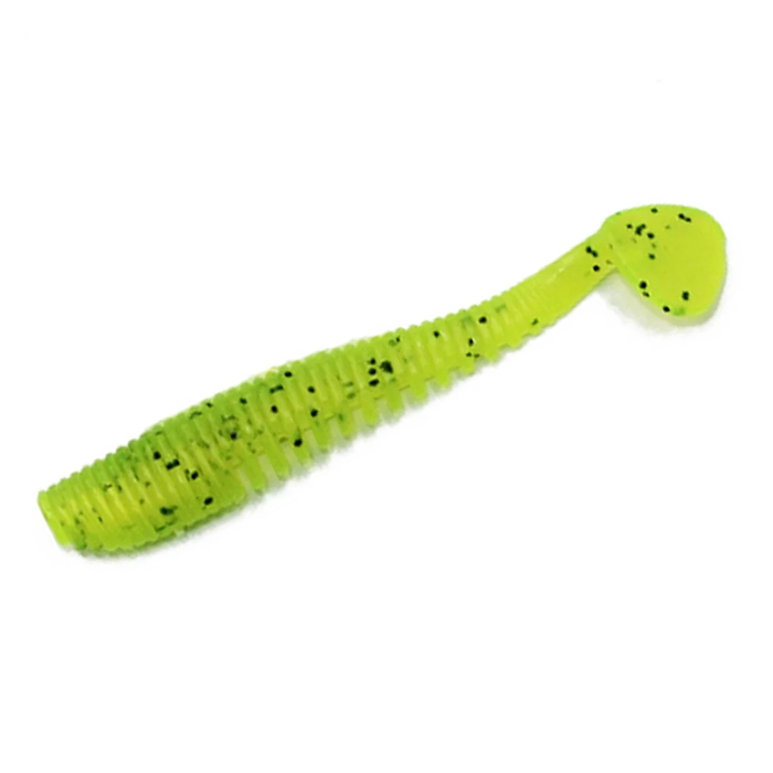 Виброхвост YAMAN Flatter Shad, р.4 inch, цв.#10 Green pepper (уп.5шт) — фото 1
