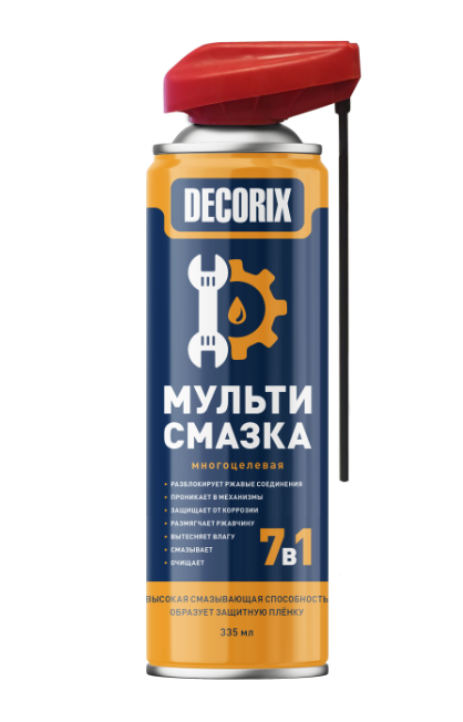 Мульти-смазка 7 в 1 многоцелевая со smart-распылителем 335 мл Decorix — фото 1