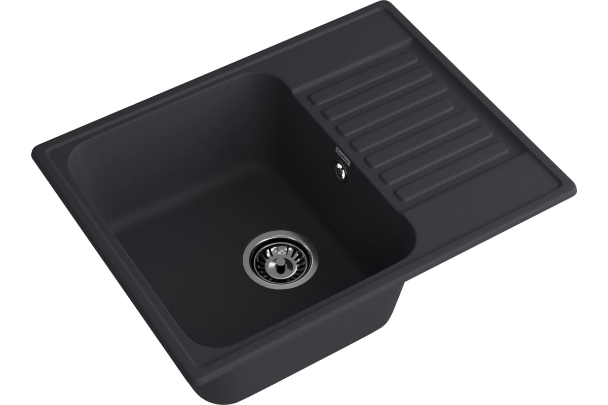 Мойка кухонная композитная GRANFEST Quarz GF-Z 13 (617х48) чаша+кр черный (без сифона) — фото 1