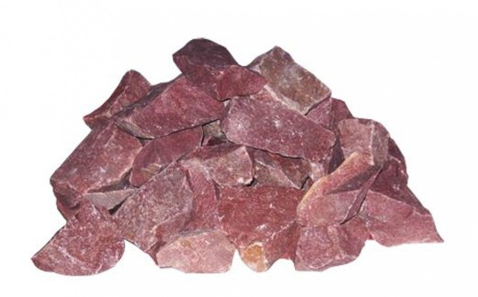 Камни для бани Кварцит малиновый,колотый 20кг