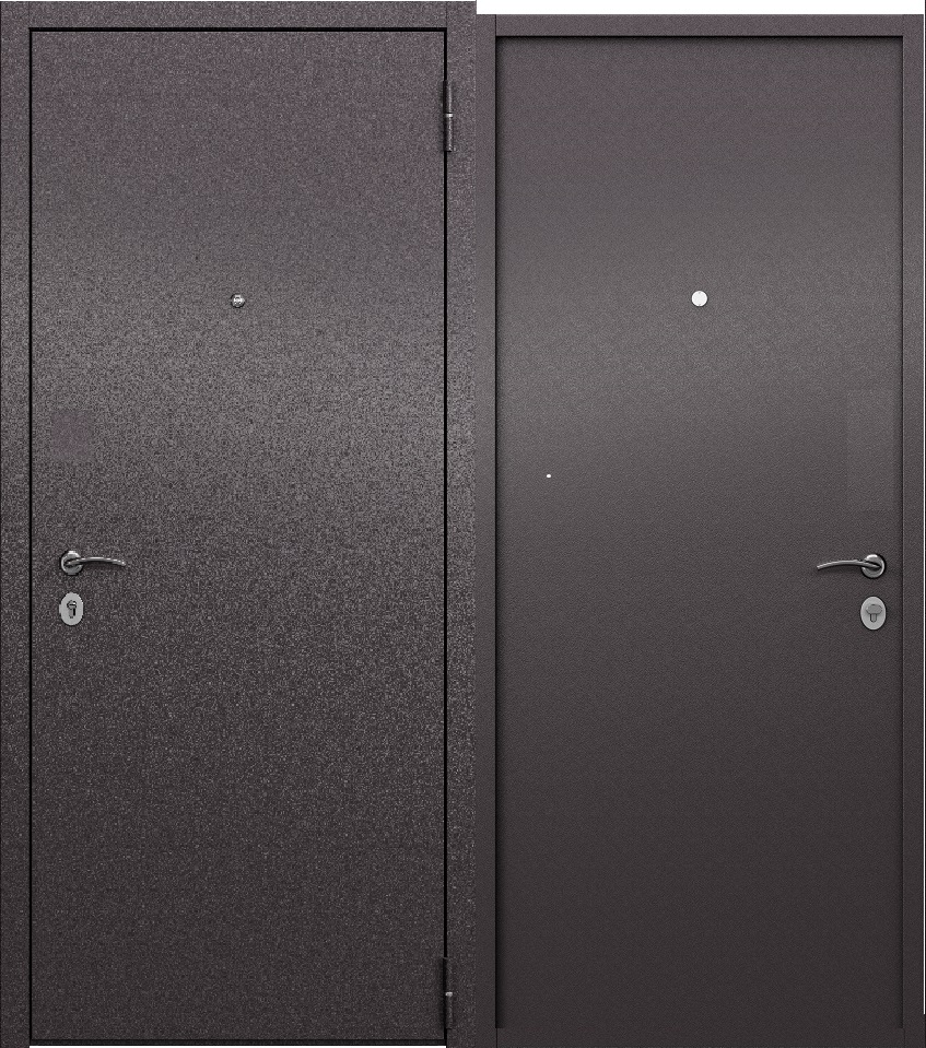 Дверь металл/металл HOME ECO 860*2050 Правая, полотно 60 мм, шоколад букле, ДСВх — фото 1