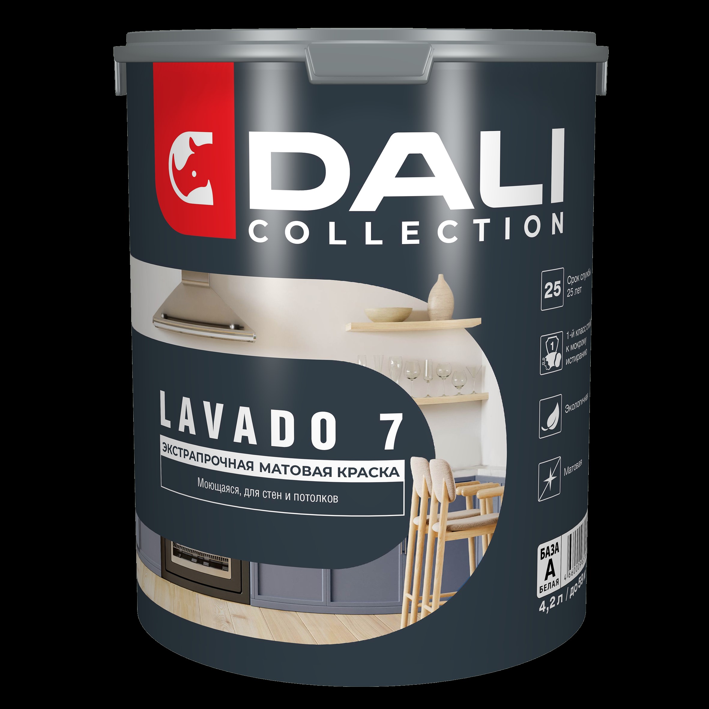 Краска Dali Collection BLANCO для стен и потолков идеально белая 4,2л База А — фото 1