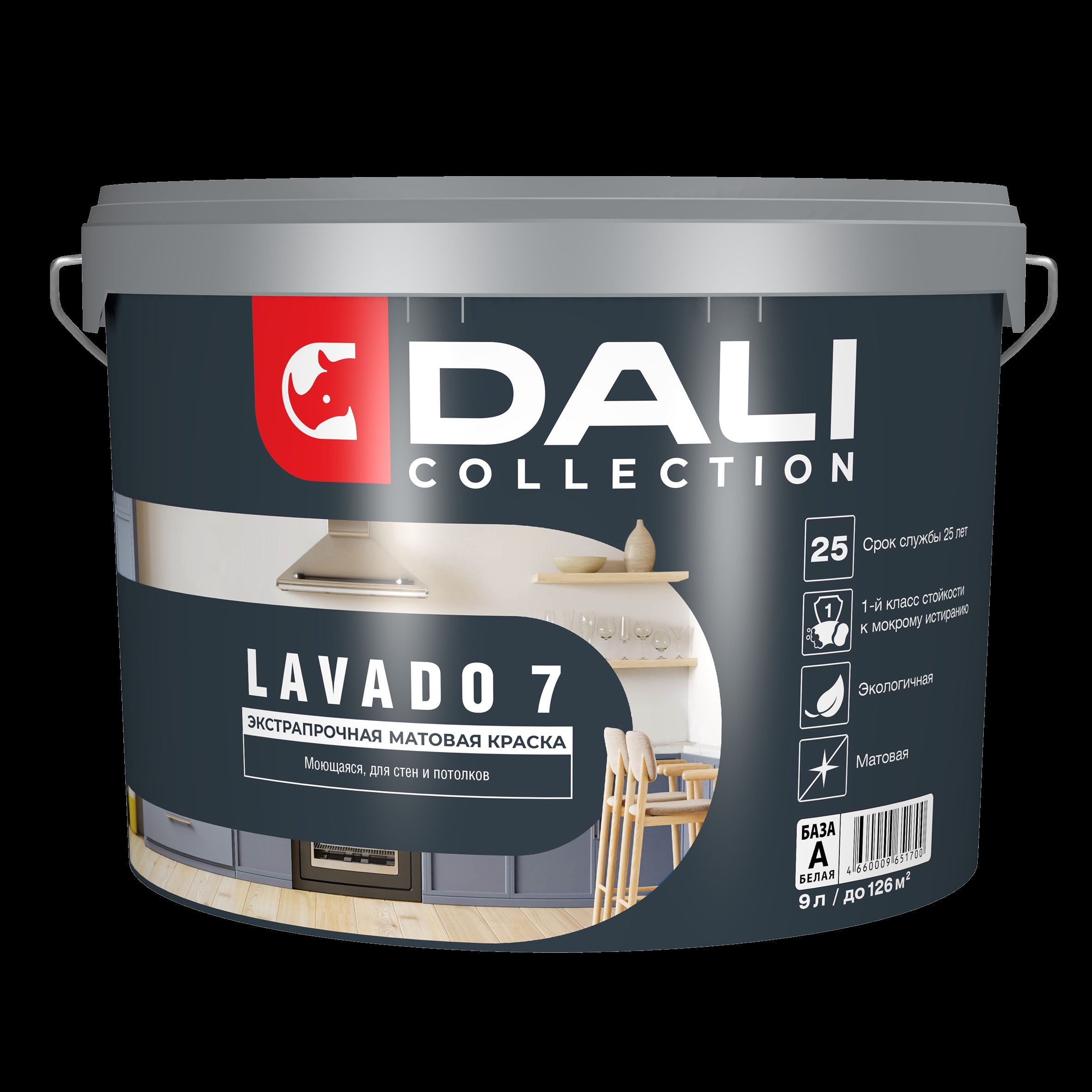 Краска Dali Collection BLANCO для стен и потолков идеально белая 9л База А — фото 1