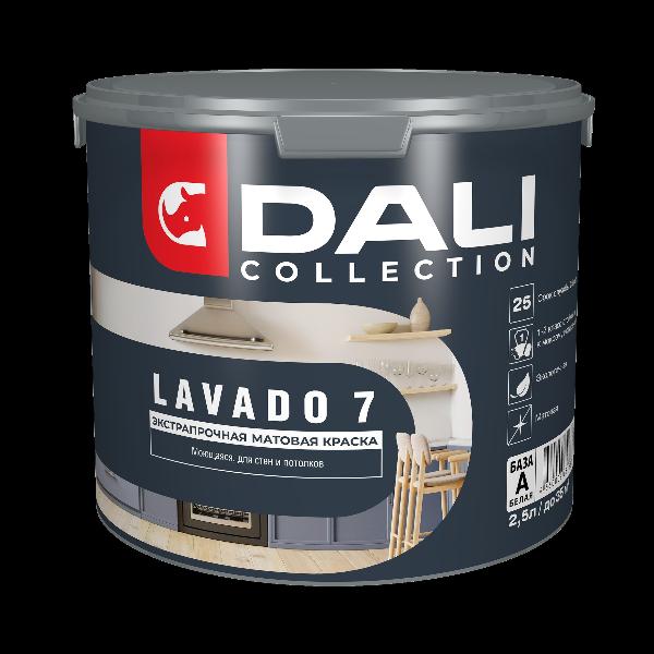 Краска Dali Collection LAVADA 7 для стен и потолков экстрапрочная 2,5л База А — фото 1