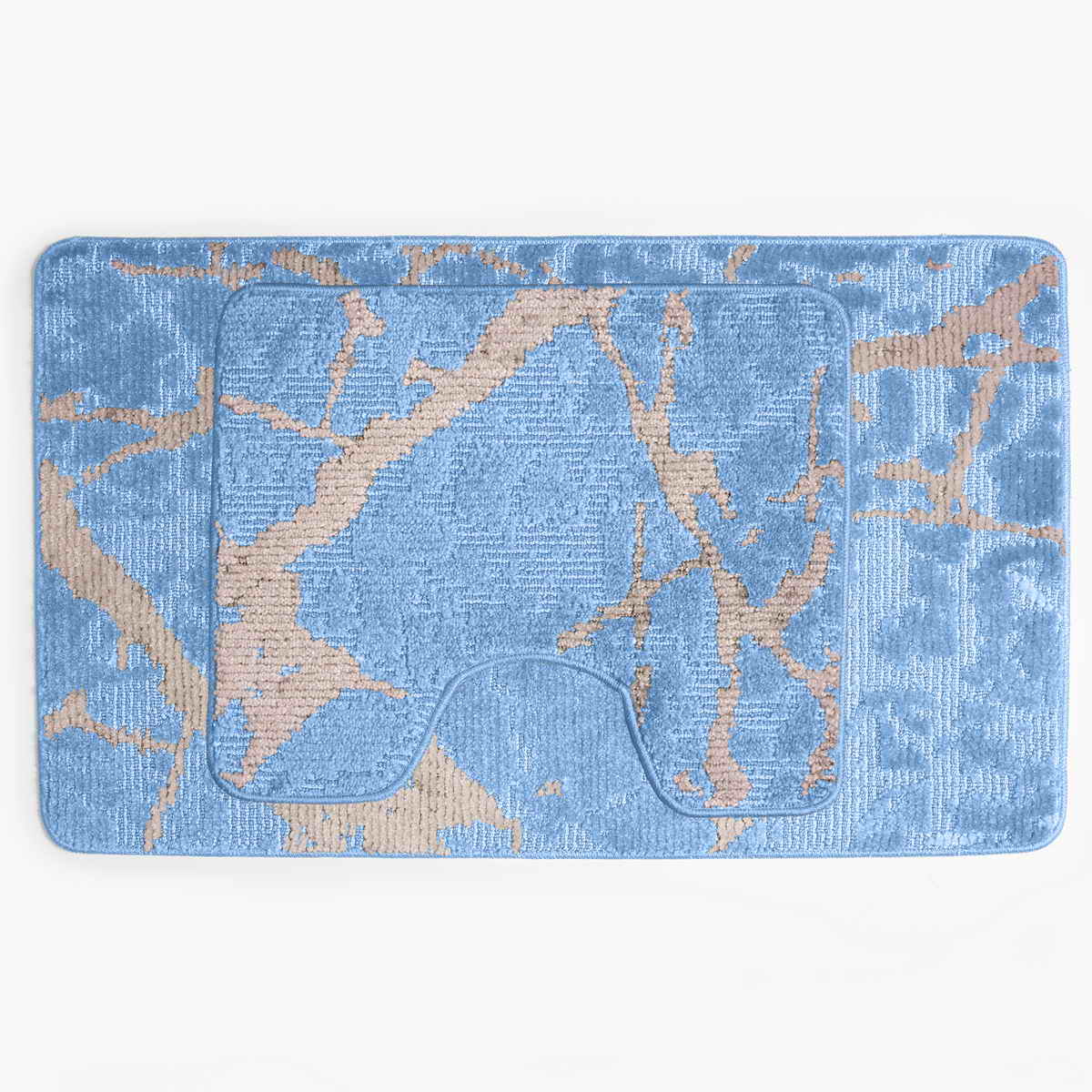 Коврик AQUA-PRIME CLASSIC COLOR из 2 шт. 60х100/60х50см 11мм (голубой)/AQP.BAN.CC.CLC202014-2.60/10 — фото 1
