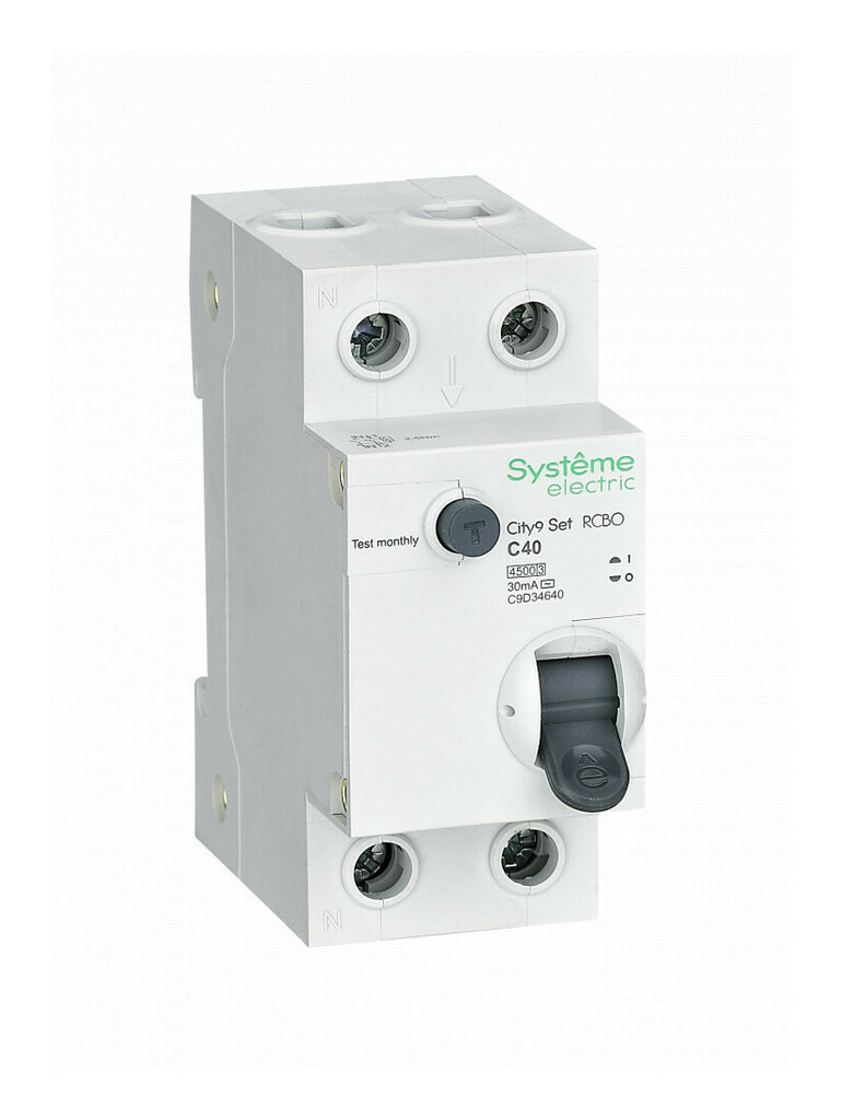 Выключатель автоматический дифференциальный 2P 40A AC City9 (Systeme Electric) /4,5кА арт.C9D34640/ — фото 1