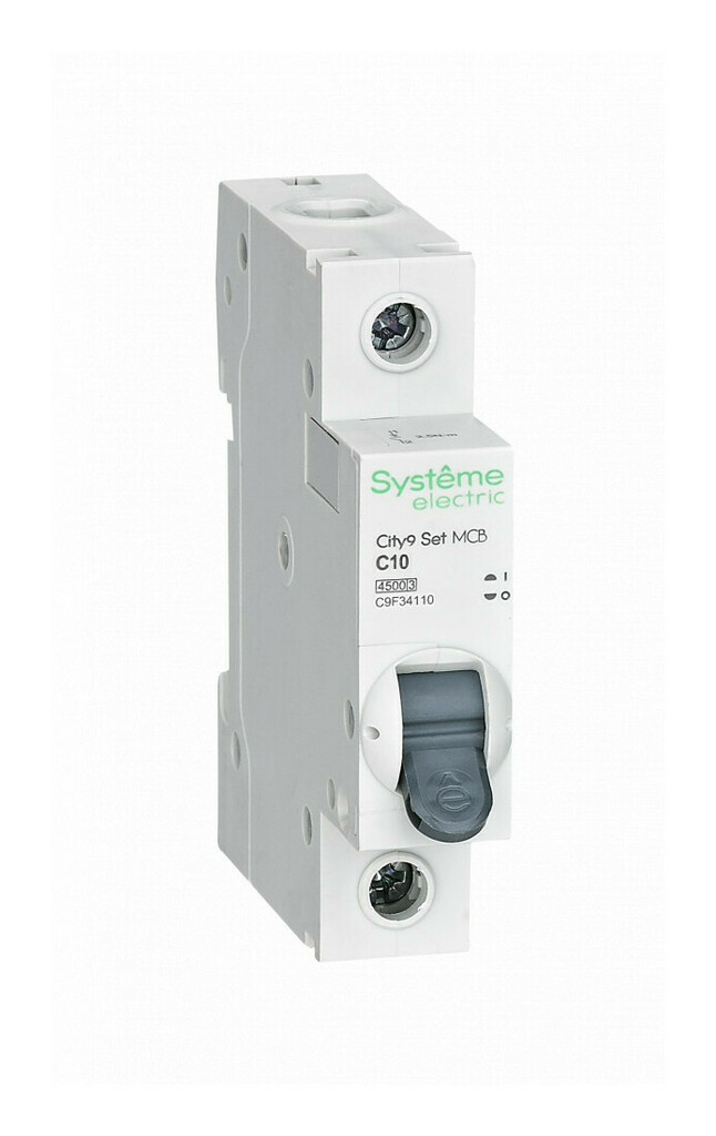 Выключатель автоматический однополюсный 10А С City9 (Systeme Electric) /4,5кА арт.C9F34110/ — фото 1