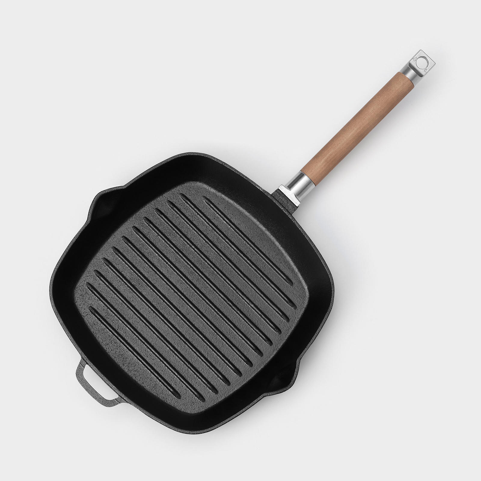 Сковорода - гриль чугунная Wild Kitchen, 26×26 см, лопатка и губка в комплекте — фото 1