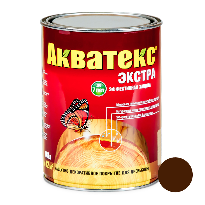 Антисептик АКВАТЕКС-экстра алкидный для дерева 0,8л каштан — фото 1
