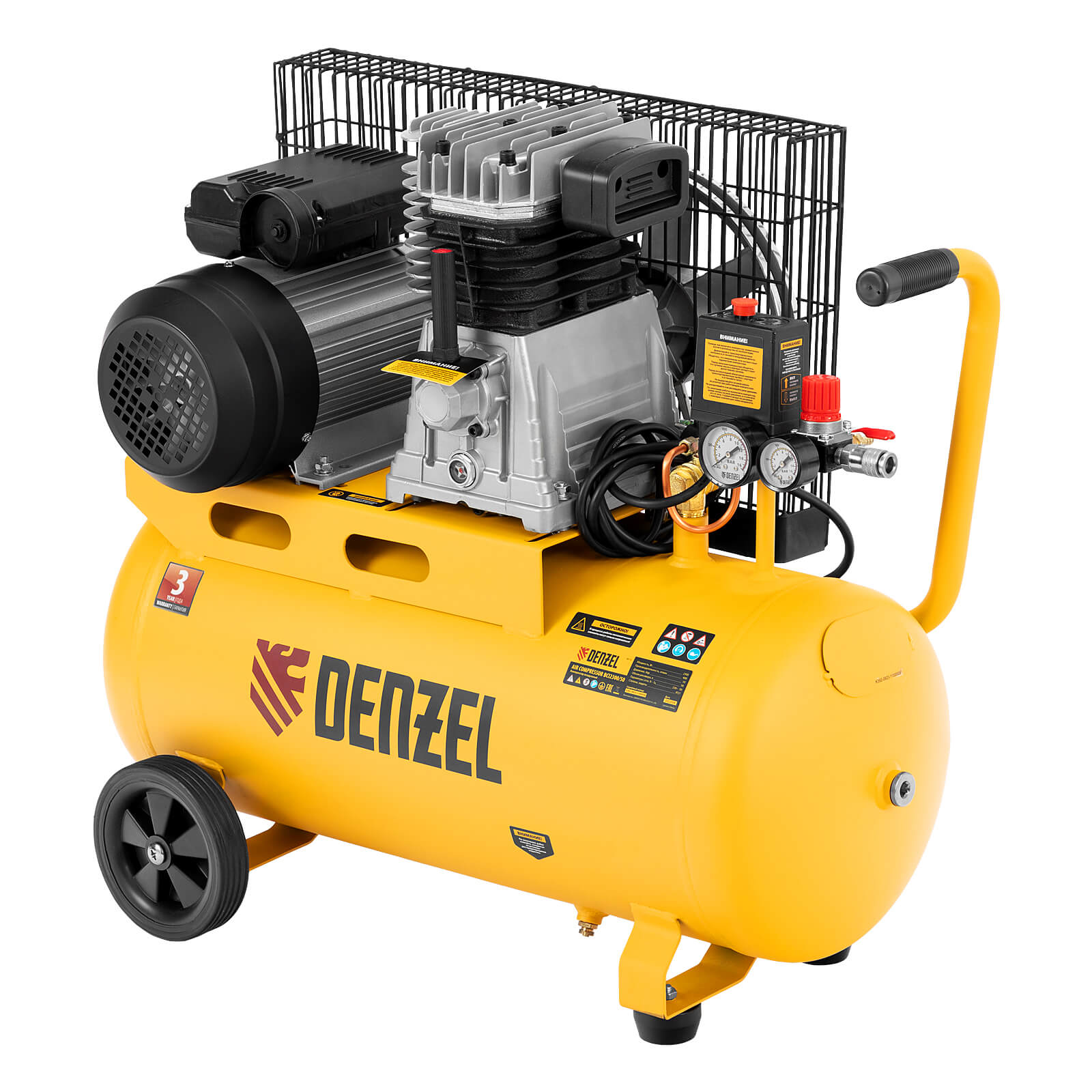 Компрессор BCI 2100/50 (DENZEL) /2,1кВт, ременный, 400л/мин., 8атм., 50л, 56кг, арт. 58115/ — фото 1