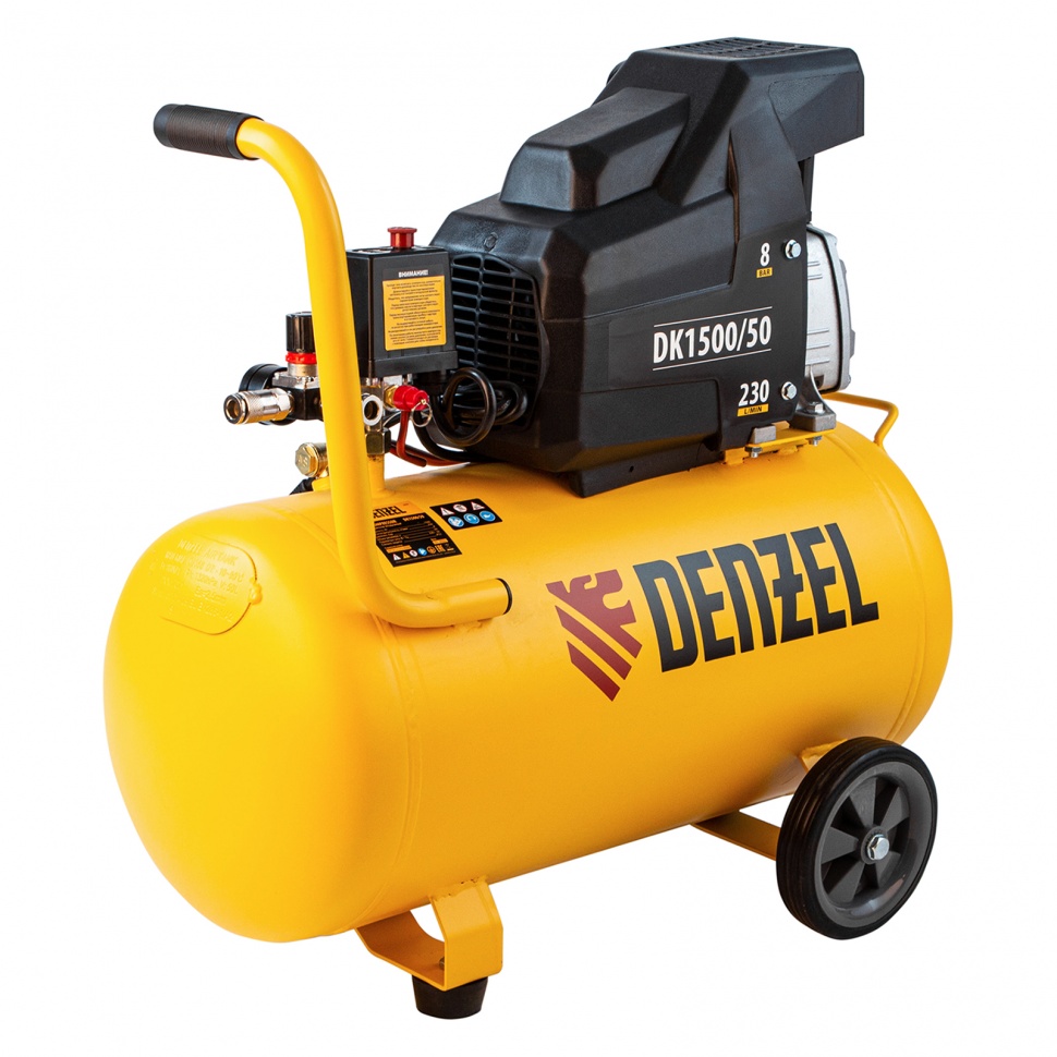 Компрессор DK 1500/50 X-PRO (DENZEL) /1,5кВт, 220В, 230л/мин., бак 50л, 8 бар, 33кг, арт. 58064/ — фото 1