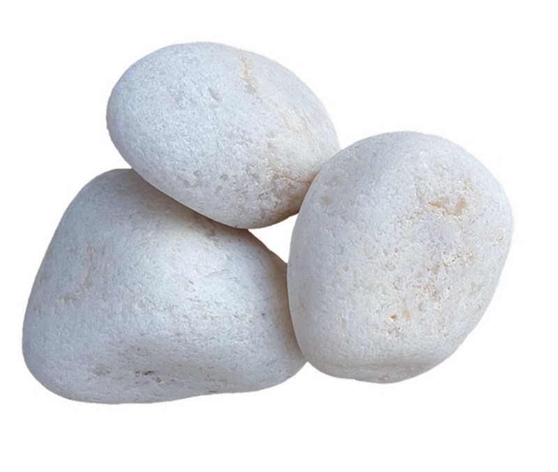 Камни для бани Кварц белый шлиф.фракция(80х100) ведро 10 кг ИП