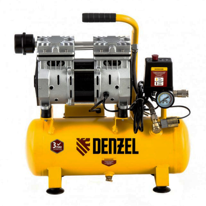 Компрессор DLS 650/10 (DENZEL) /0,65кВт, 220В, 120 л/мин.,8 бар, 10л, 14 кг, арт. 58021/