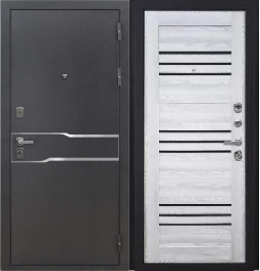 Дверь металлическая Dorston FORTA антик серебро/ Ривьера айс СБ-31 ч/с, ОК 860*2050 пр. РАСПРОДАЖА — фото 1