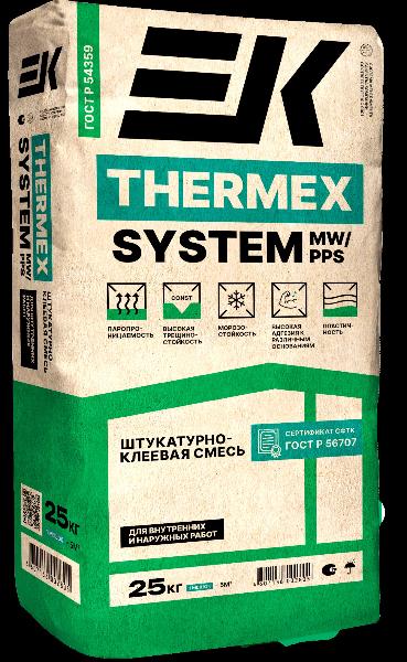 Штукатурно-клеевая смесь д/минер.и пеностир.плит EK ThermexSystemMW/PPS 25кг — фото 1
