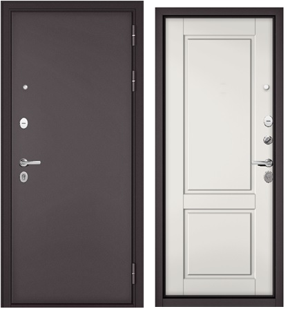 Дверь TRUST MASS MP 860*2050 правая, Шоколад букле, МДФ Белый софт 9SD-1. РАСПРОДАЖА — фото 1