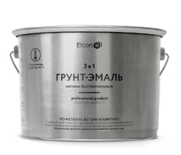 Грунт-эмаль матовая 0,8кг RAL3009 красно-коричневая Elcon, быстросохн. — фото 1