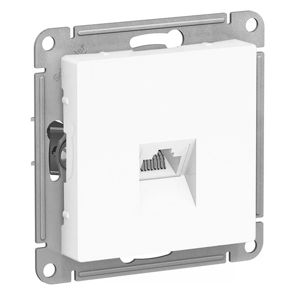 Розетка RJ45 СУ AtlasDesign (Schneider Electric) /кат.5е, механизм белый /арт. ATN000183/ — фото 1