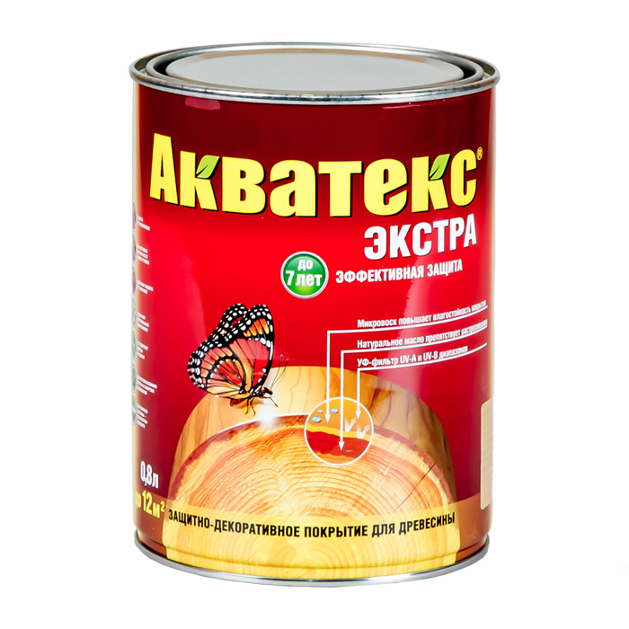 Антисептик АКВАТЕКС-экстра алкидный для дерева 0,8л шиповник — фото 1