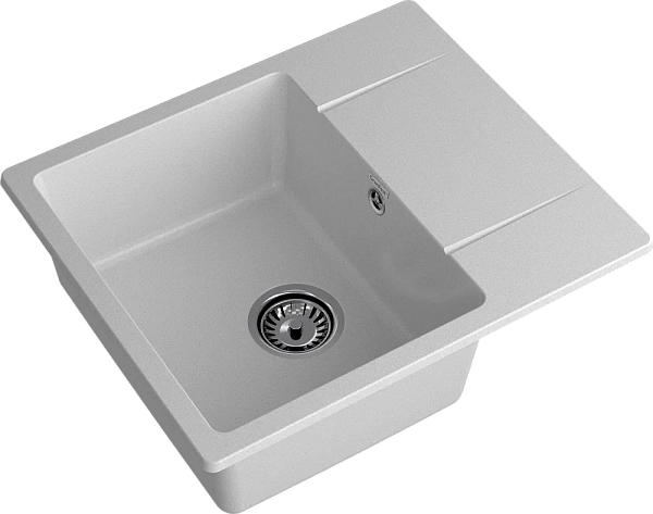 Мойка кухонная композитная GRANFEST URBAN 258L (580Х490) Серый (с сифоном) — фото 2