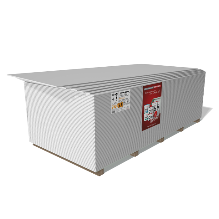 Гипсокартон стандартный Даногипс 2500х1200х12,5 мм (68 шт) г.Кунгур