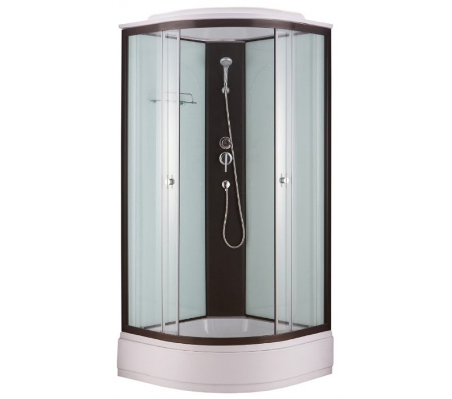Душевая кабина Niagara NG-6702-14 (1000х1000х2150) средний поддон прозр.стекло черн профиль — фото 1