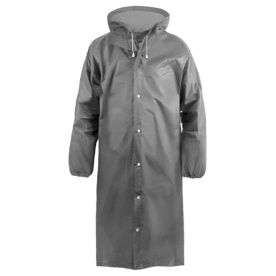 Плащ-дождевик ЭВА с капюшоном на кнопках серый (KOMFI/NADZOR)