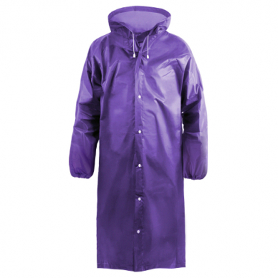 Плащ-дождевик ЭВА с капюшоном на кнопках фиолетовый (KOMFI/NADZOR)