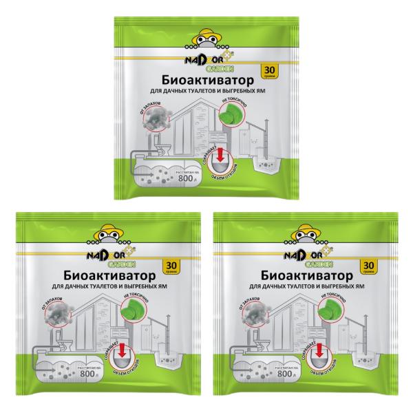Биоактиватор для дачных туалетов и септиков 30гр в порошке универсальный (NADZOR)