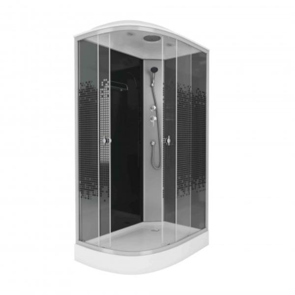 Душевая кабина Niagara Eco NG-4512-14L BLACK (120х80х215) низ. поддон, стекло мозайка, 3 места — фото 1